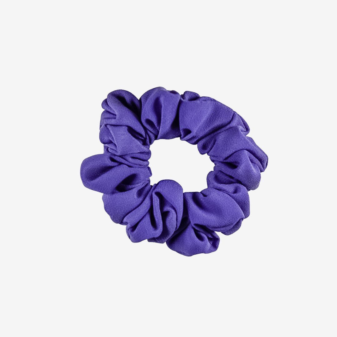 Mała gumka do włosów z kreszowanej tkaniny - fioletowy