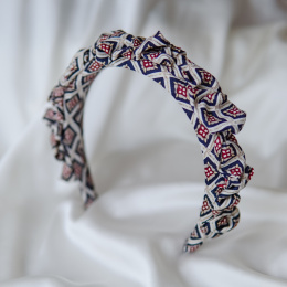 Marszczona opaska z jedwabnego krawata elegancki wzór