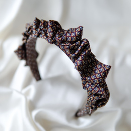 Marszczona opaska z jedwabnego krawata mozaikowy wzór