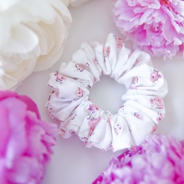 Bawełniana scrunchie w róże