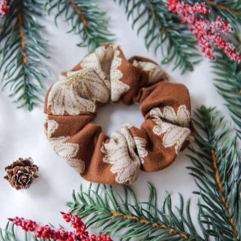 Gumka do włosów w brokatowe kwiaty