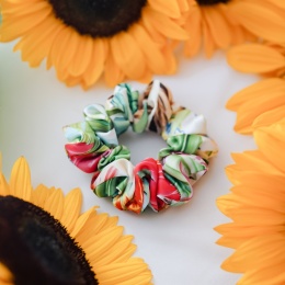 Jedwabna gumka do włosów kolorowa dżungla