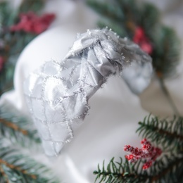 Opaska na włosy z węzłem srebro