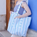 Torba w paski i niezapominajk XL