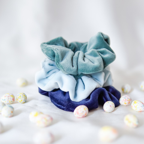 Scrunchie popielaty welur Scrunchie popielaty welur