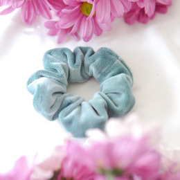 Scrunchie popielaty welur