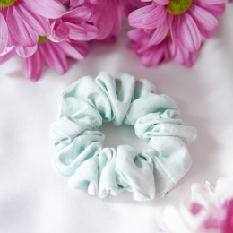 Scrunchie lniana mięta