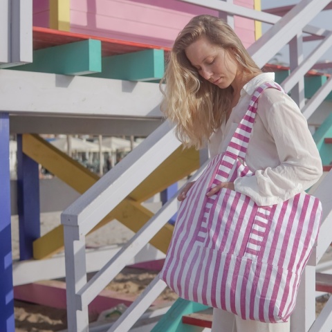 Torba w różowe pasy XL Torba w różowe pasy XL