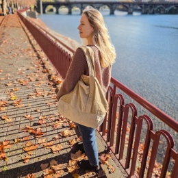 Torba welurowy beż L