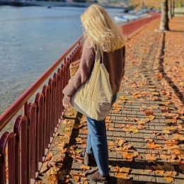 Torba welurowy beż L