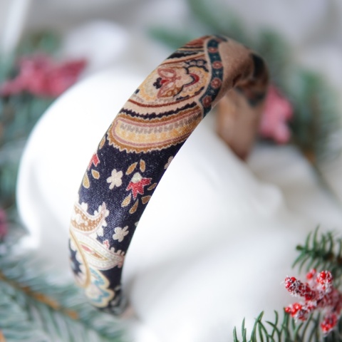 Usztywniana opaska welurowa orientalny wzór